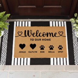 Welcome To Our Home Doormat - Of Happy Feet & Paws Custom Mat Entryway Rug Perfect Housewarming Gift - thumbnail 2