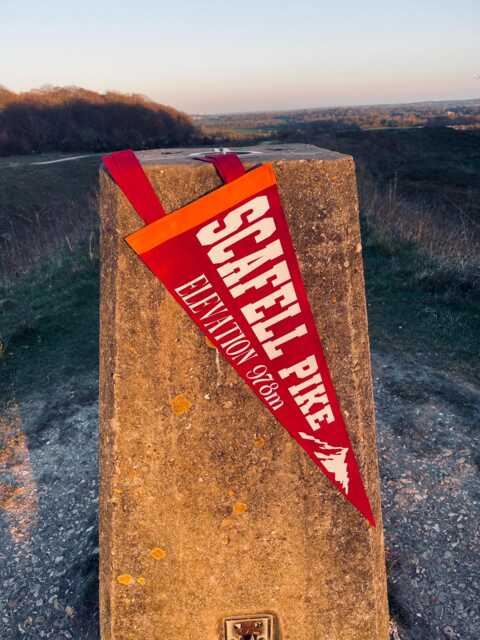 Scafell Pike Pennant Flag/Felt Pennant Wall Hanging Banner National Park Lake District Hike Three Peaks Challenge Mountain - image 1
