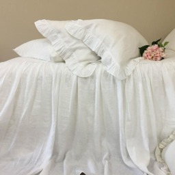 White Bedspread, Natural Linen Bedspread, Linen Bed Cover, Queen King Twin Bedspread - thumbnail 4