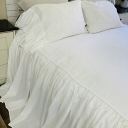 White Bedspread, Natural Linen Bedspread, Linen Bed Cover, Queen King Twin Bedspread - thumbnail 3