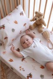 Forest Patterned Organic Cotton Satin Fitted Sheet - Soft Crib Sheets For Baby Affordable Twin Size Bedding Unique Gifts