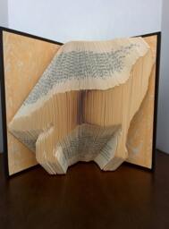 Wolf - Folded Book Art Fully Customizable, Wolf, Howl, Animal - thumbnail 1