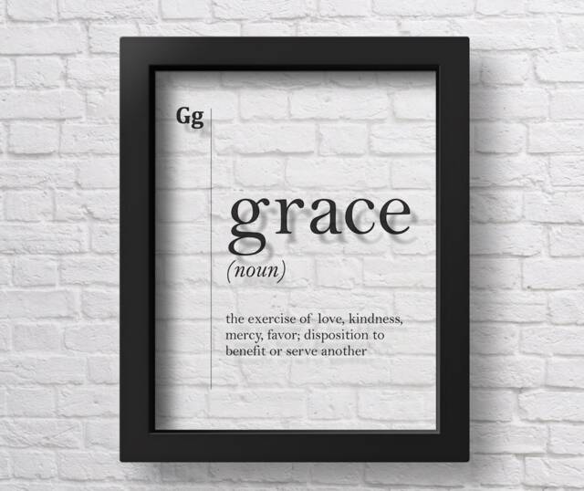 Transparent Grace Definition Print Art Modern Minimalism Scandinavian Typography Dictionary Minimalist Wall - image 1