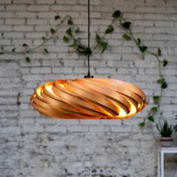 Handmade Hanging Lamp Made Of Cherry Tree Wood. Wooden From Cologne - thumbnail 3