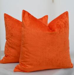 Orange Pillow Cover , Velvet Cover, Orange Cushion - thumbnail 1