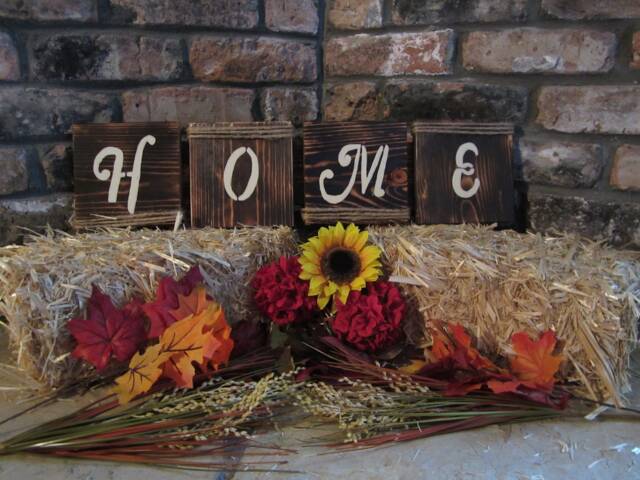 Home Wall Display, Countertop Display Art, Farmhouse Decor, Country Living, Letter Block Rustic Home Decor - image 1