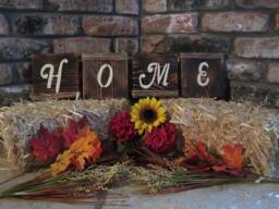 Home Wall Display, Countertop Display Art, Farmhouse Decor, Country Living, Letter Block Rustic Home Decor - thumbnail 1