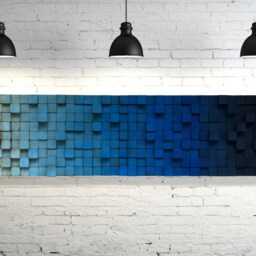 Blue Ombre Wood Wall Art - Reclaimed Mosaic - thumbnail 4