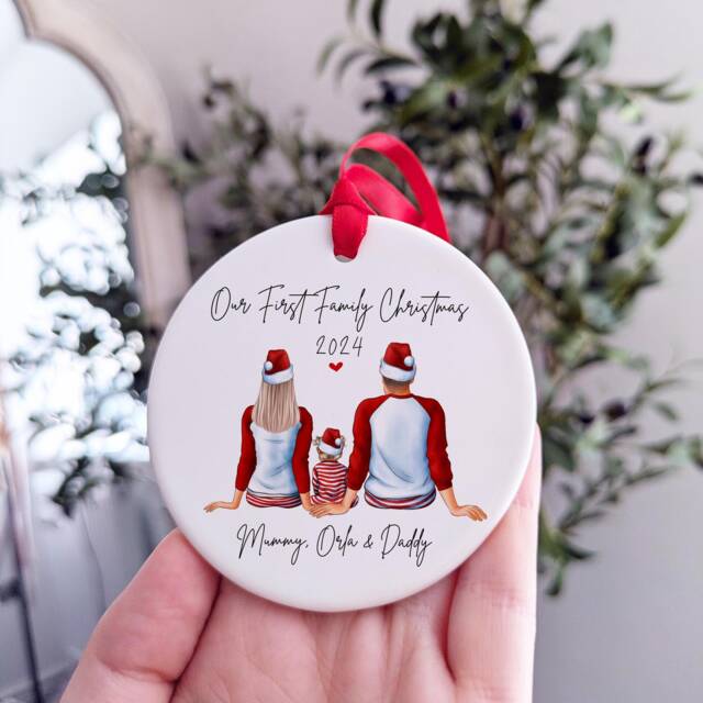 Personalized Family Christmas Bauble First Tree Decoration - image 1