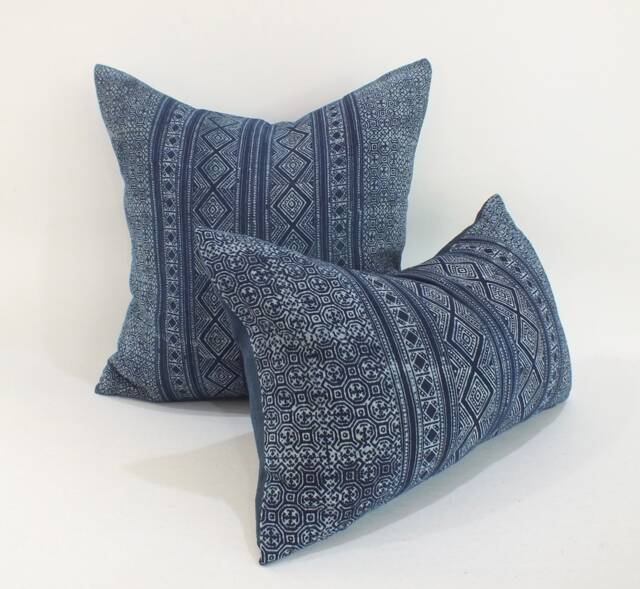 Midnight Blue Sofa Cushions Striped Mid Century Throw-Pillow Pillows-Case With Zipper Modern Euro Sham - image 1