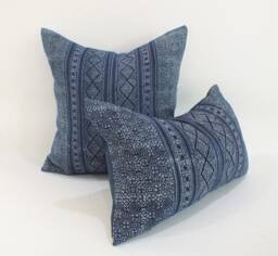 Midnight Blue Sofa Cushions Striped Mid Century Throw-Pillow Pillows-Case With Zipper Modern Euro Sham - thumbnail 1