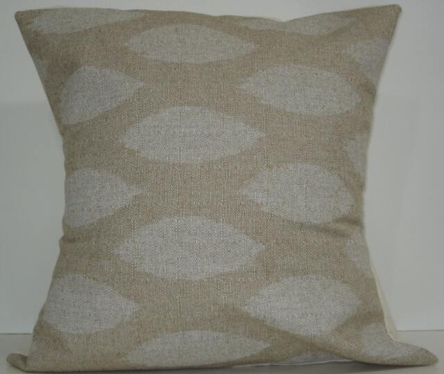 New 18x18 Inch Designer Handmade Pillow Cases in White Ikat