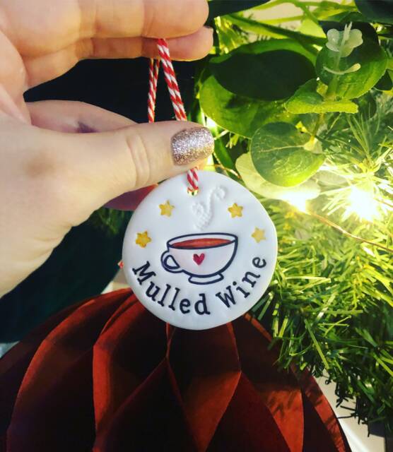 Mulled Wine Clay Decoration - Christmas, Winter Drink, Spiced Wine, Spice
