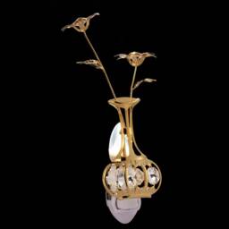 24K Gold Plated Flower in Vase Handcrafted Luxury Night Light Decorated Swarovski Crystals Bedroom Bathroom Kids Room Gift Premium Decor - thumbnail 2