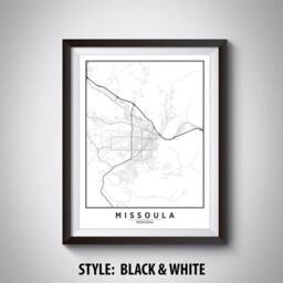 Missoula Mt Map Art Print Vintage Style Office Decor - thumbnail 2
