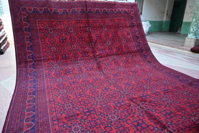 Large Afghan Rug, 13.4 X 10.0 Ft, High Quality Wool Handmade Rug, Afghan Turkmen Bokhara, Area Oriental Tribal Rug - image 1