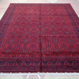 Large Afghan Rug, 13.4 X 10.0 Ft, High Quality Wool Handmade Rug, Afghan Turkmen Bokhara, Area Oriental Tribal Rug - thumbnail 2