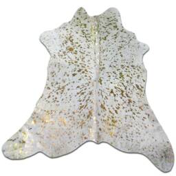"Gold Metallic Calfskin Rug Size ~35"" X 30" - thumbnail 3