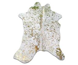 "Gold Metallic Calfskin Rug Size ~35"" X 30" - thumbnail 1
