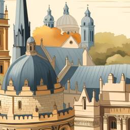 Oxford England Art Print Colourful Travel Poster - thumbnail 2