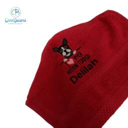 Boston Terrier Dog Towel - Personalised Face Cloth/Hand Bath Embroidered - thumbnail 2