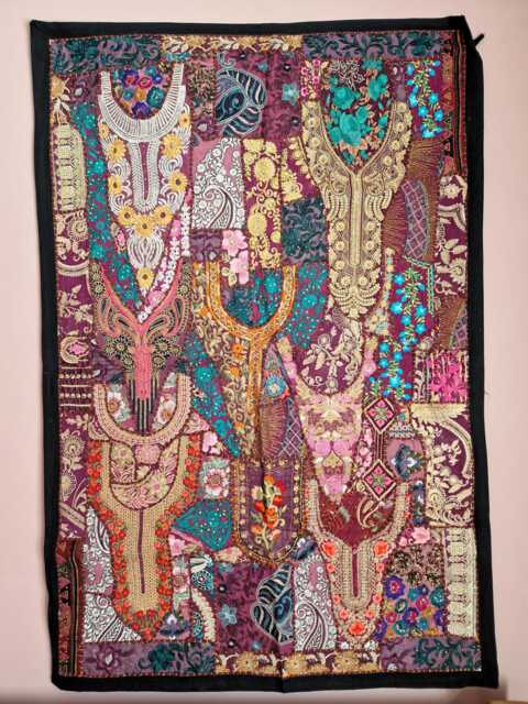 Large Patchwork Wall Hanging 100x150cm. Vintage Home Deco - image 1