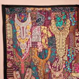 Large Patchwork Wall Hanging 100x150cm. Vintage Home Deco - thumbnail 3