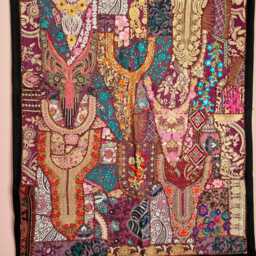 Large Patchwork Wall Hanging 100x150cm. Vintage Home Deco - thumbnail 2