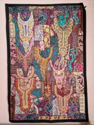 Large Patchwork Wall Hanging 100x150cm. Vintage Home Deco