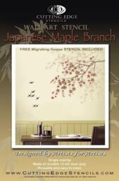 Japanese Maple Branch Stencil - Wall Art Stencil Instead Of Decals Easy To Use Wall For A Quick Room Update Walls - thumbnail 4