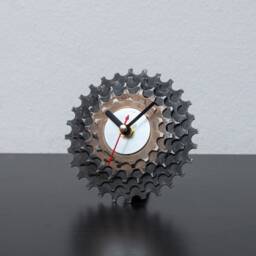 Industrial Clock, Metal Designer Original Desk Unique Modern Gear Cyclist Gift, Gift - thumbnail 2
