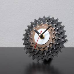 Industrial Clock, Metal Designer Original Desk Unique Modern Gear Cyclist Gift, Gift - thumbnail 3