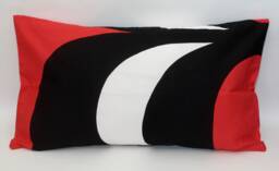 Red Marimekko Pillow Case, Handmade, Kaivo Pattern 12x20 Inches - 30x50cm - thumbnail 1