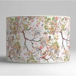 Japanese-style Cherry Blossom Lampshade, Zen Light Fixture With Colorful Birds, Pastel Spring Available in Lampshade & Pendant - thumbnail 2