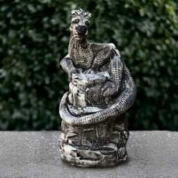 Fantasy Dragon Sculpture Concrete Decoration Stone Wildlife Figurine Outdoor Animal Statue Cement Ornament Dragon Lover Gift - thumbnail 1