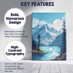 Snow Capped Mountain Lake Scenic Landscape Painting Canvas Wall Art Print Decor Picture Ready To Hang - thumbnail 2