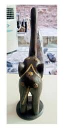 Wooden Elephant Natural Wood Animal Craft - Indian Decor - thumbnail 4