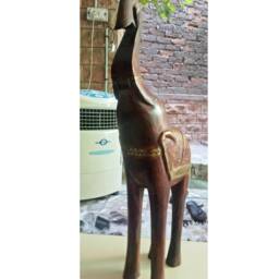 Wooden Elephant Natural Wood Animal Craft - Indian Decor - thumbnail 3