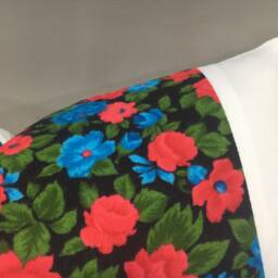 Floral Ikat Pillow Cover, Handwoven Silk Cushion, 12x20 - thumbnail 3