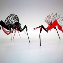 Stainless Steel Insect Sculpture Modern Wire Art Desk Decor - thumbnail 2
