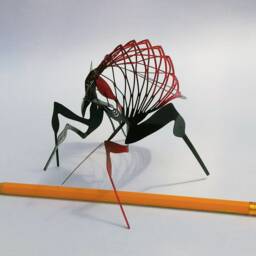 Stainless Steel Insect Sculpture Modern Wire Art Desk Decor - thumbnail 4