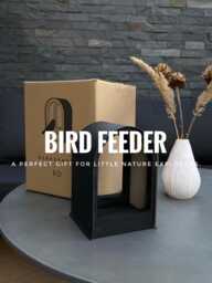 Small Wooden Bird Feeder Modern Minimalist Garden Decor S - thumbnail 1