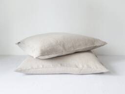 Natural Linen Pillowcase - Soft Stonewashed Cover With Envelope Closure - thumbnail 1