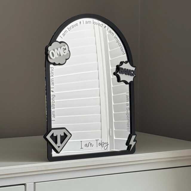 Personalised Superhero Affirmation Mirror For Bedroom Or Playroom - image 1