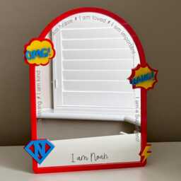 Personalised Superhero Affirmation Mirror For Bedroom Or Playroom - thumbnail 3