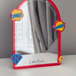 Personalised Superhero Affirmation Mirror For Bedroom Or Playroom - thumbnail 2