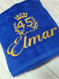 Custom Embroidered Birthday Towel Personalized Name & Age, Crown Design