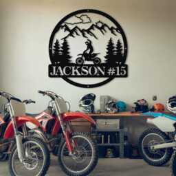 Custom Dirt Bike Metal Sign With Rider Name, Motocross Wall Art, Outdoor Decor, Gift For Bikers - thumbnail 2