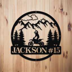 Custom Dirt Bike Metal Sign With Rider Name, Motocross Wall Art, Outdoor Decor, Gift For Bikers - thumbnail 4