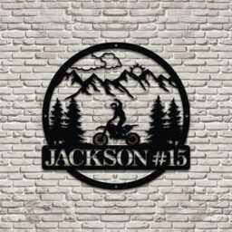 Custom Dirt Bike Metal Sign With Rider Name, Motocross Wall Art, Outdoor Decor, Gift For Bikers - thumbnail 3